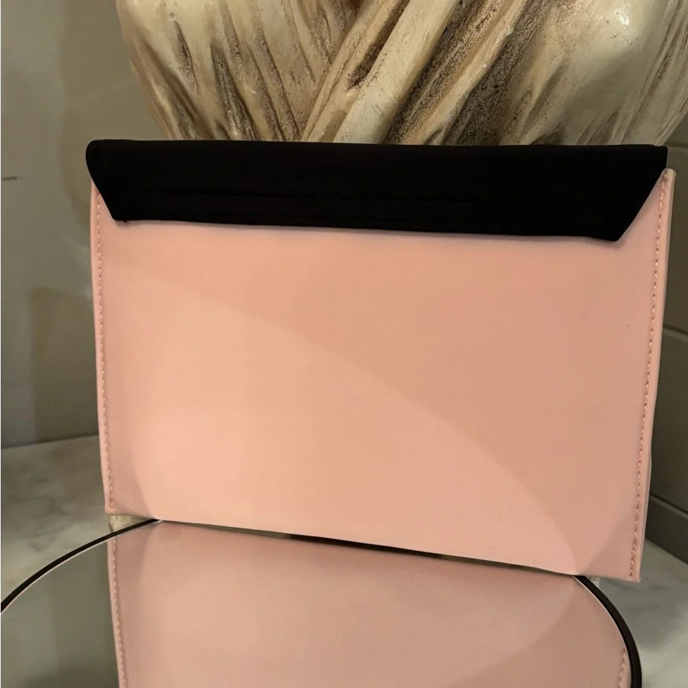 NEW made for Prada Beauty Neoprene Pink + Black Cosmetic Envelope Pouch